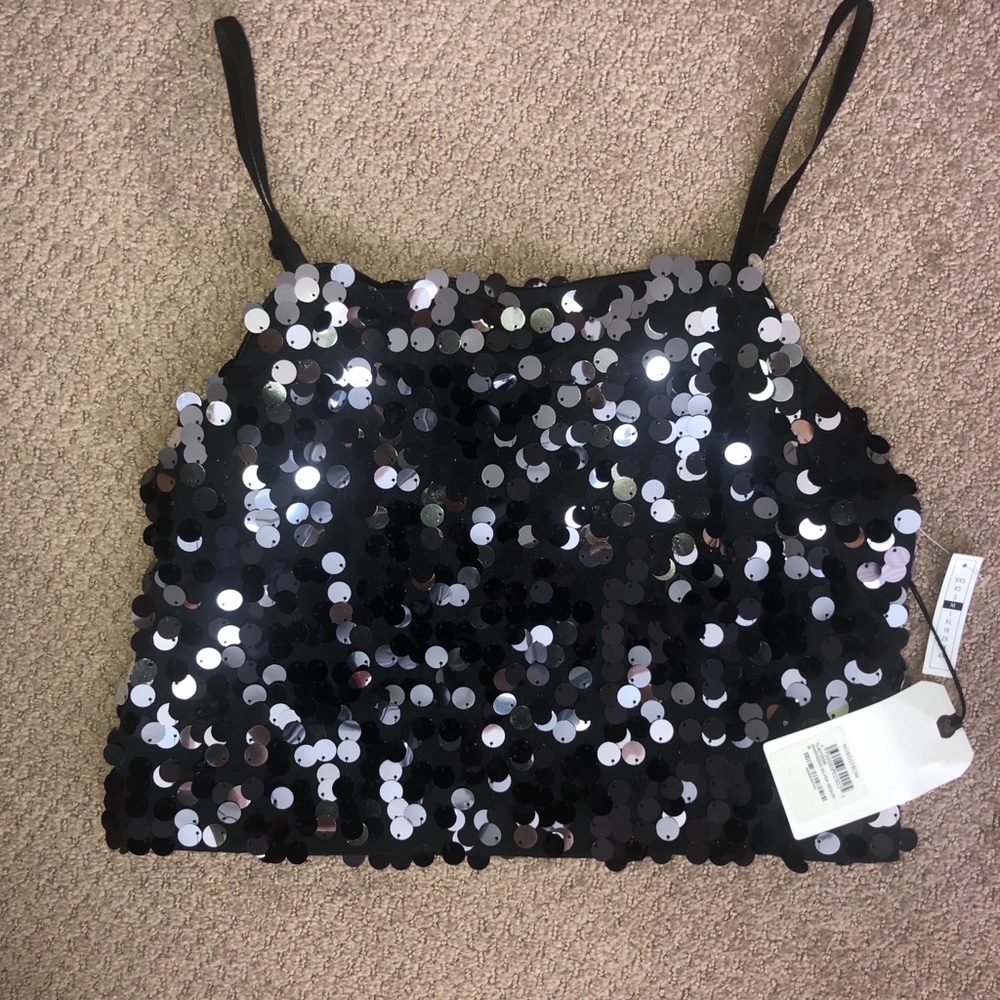 Cropped sequin top